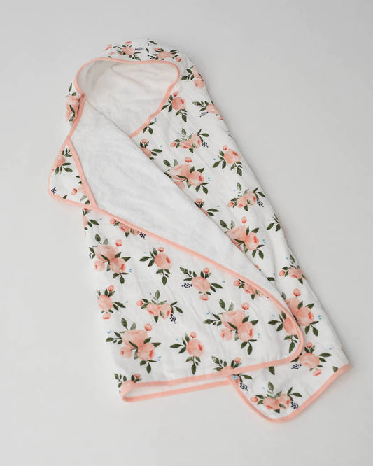 Cotton Hooded Toddler Towel | Watercolor Roses