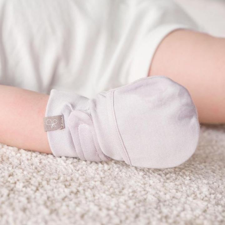 Knit Organic Cotton Stay-On Baby Mittens