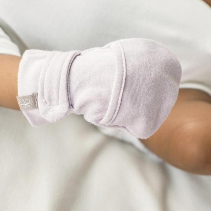 Knit Organic Cotton Stay-On Baby Mittens