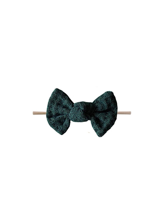 Waffle Knot Bow | Forest Green
